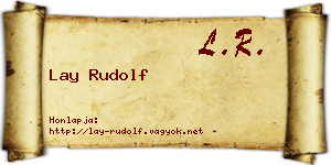 Lay Rudolf névjegykártya